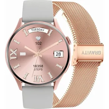 Hodinky Chytré Hodinky Gravity GT11-8 dámské hodinky se dvěma řemínky zlaté barvy