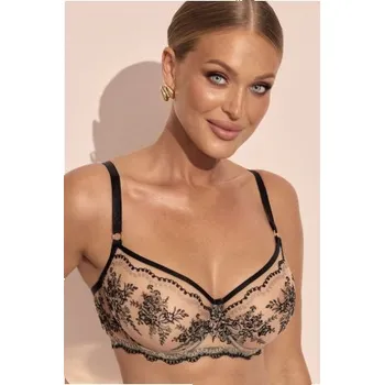 Podprsenka Nevyztužená podprsenka Kinga SC-1162 Gypsy Flower Černo-béžová 65B