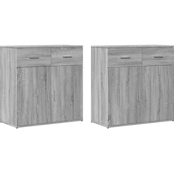 Příborník do zásuvky vidaXL Příborníky 2 ks 79 x 38 x 80 cm kompozitní dřevo [3276622] Barva: šedá sonoma