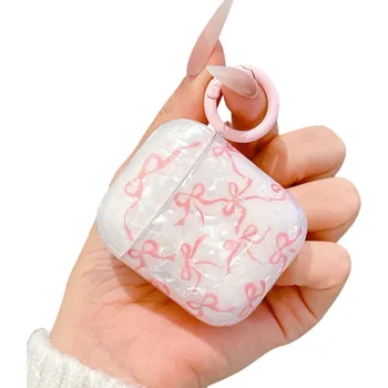 Příslušenství pro sluchátka Vkusné AirPods 3 Pouzdro Roztomilý třpytivý mašlička vzor Křišťálově měkký čirý kryt na sluchátka ochranný prachotěsný a odolný