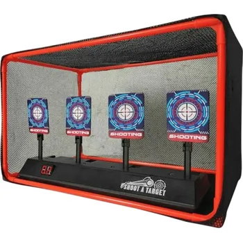 Dětská zbraň Střelecký box se 4 terči s počítadlem 41 x 26,3 x 26,3 cm Elektronický terč pro Nerf pistole a pěnové náboje Světelné efekty