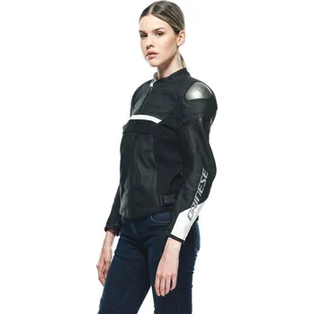 Moto bunda Dámská kožená bunda DAINESE RAPIDA černo/bílá, perforovaná 2H100357
