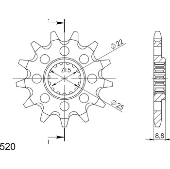 Řetězová sada pro motocykl Řetězové kolečko SUPERSPROX CST-1901:13 13 zubů, 520 KTM SX 125 1995-2020