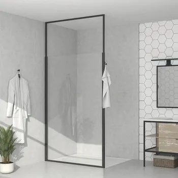 Walk In form&style 120 x 195 cm, nastavitelná výška do 270 cm, barva rámu černá dekor skla čiré sklo