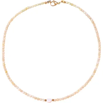 Náhrdelník Dámský choker s barevnými korálky z přírodních mušlí, perleťové korálky, pozlacený řetízek z chirurgické oceli pro dlouhou životnost a odolnost žlutá