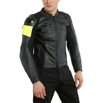 Moto bunda Moto bunda DAINESE VR46 POLE POSITION kožená černo/žlutá 2H24244452