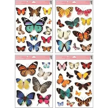 Okenní dekorace Okenní fólie s glitry Motýli 30 x 42 cm