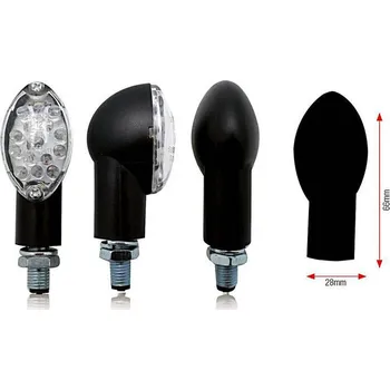 Moto sedlo BIHR Oválné LED indikátory černé univerzální 003-7