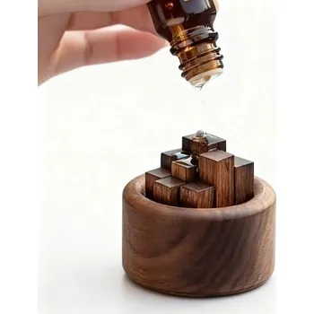 Aroma lampa Dekorativní dřevěný aromaterapeutický difuzér 6 cm pro esenciální oleje
