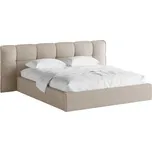 Micadoni Tmavě béžová bouclé dvoulůžková postel Eric 160 x 200 cm s úložným prostorem
