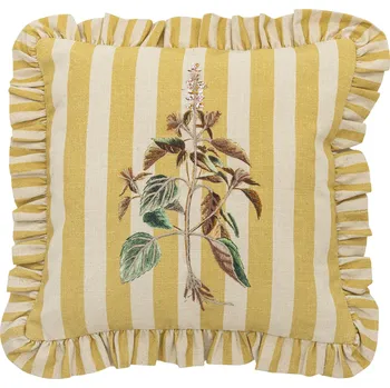 Bytový textil Bloomingville Dekorativní polštář s výšivkou Camila Yellow 35 × 35 cm