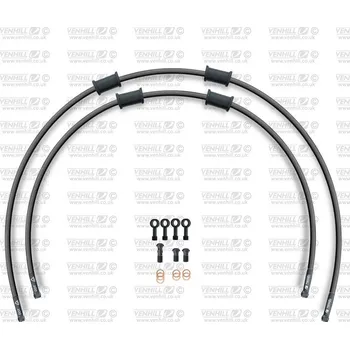 CROSSOVER Hadice přední brzdy sada Venhill POWERHOSEPLUS KAW-10008FB-BK (2 hadice v sadě) černé hadice, černé koncovky KAW-10008FB-BK