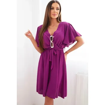 Dámské šaty Šaty s překládaným výstřihem tmavě fialová UNI