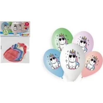 Balónek Balonek/Balonky nafukovací s potiskem jednorožec 13'' průměr 33cm 5ks v sáčku