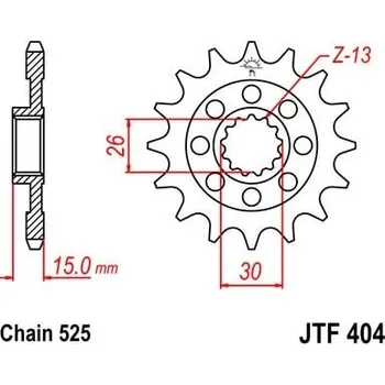 Řetězová sada pro motocykl Řetězové kolečko JT JTF 404-16 16 zubů, 525 BMW S 1000 R 2015-2020