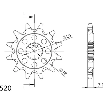 Řetězová sada pro motocykl Řetězové kolečko SUPERSPROX CST-427:13 13 zubů, 520 SUZUKI RM-Z 250 2010-2012