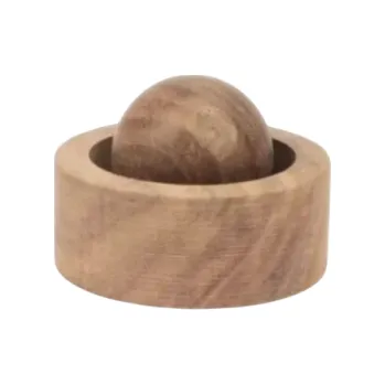 Aroma lampa Difuzér z masivního dřeva 5 x 3,5 cm Přírodní aromaterapeutická dekorace s dřevěnou kuličkou pro esenciální oleje hnědá