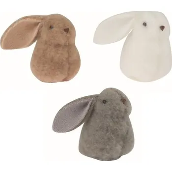 Velikonoční dekorace Zajíc látkový 5,5 x 6 x 6 cm na klipu