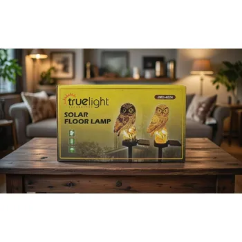 Venkovní osvětlení SOLÁRNÍ LAMPA LED DEKORATIVNÍ SOVA SVÍTÍCÍ ZAHRADNÍ SE SENZOREM SOUMRAKU