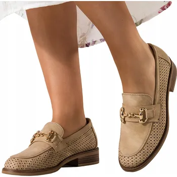 Dámské mokasíny Mokasíny Dámské Béžové Prodyšné Nazouvací Kožené Stélka vel. 37