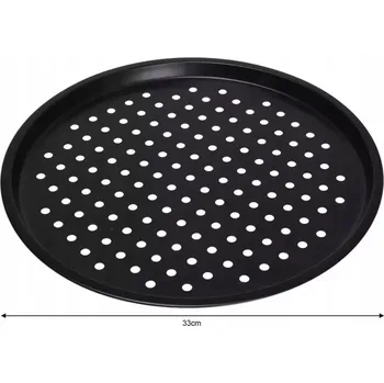 Plech na pečení PLECH NA PIZZU FORMA NA PEČENÍ PIZZY KULATÁ OCELOVÁ KUCHYŇSKÁ 33 CM