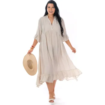 Dámské šaty Dámské šaty MALVE 48 Světle béžová