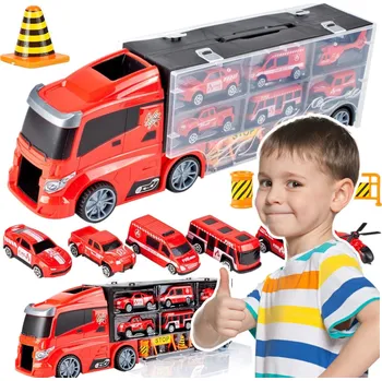 autíčko Velký TIR AUTOPŘEPRAVNÍK Auta Helikoptéra Kufřík na 12