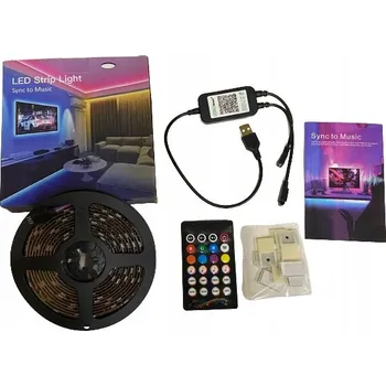 LED páska RGB LED pásek s hudebním režimem k TV DÁLKOVÝ OVLADAČ + Aplikace 3 m