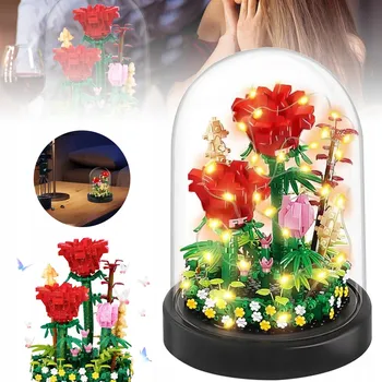 ostatní stavebnice Stabilizovaná Růže Stavebnice Květiny, Kreativní zahrada Ideální Dárek k Valentýnu