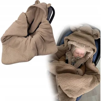 Zavinovačka Zavinovačka do autosedačky Baby Nellys hnědý, zateplený s kapucí