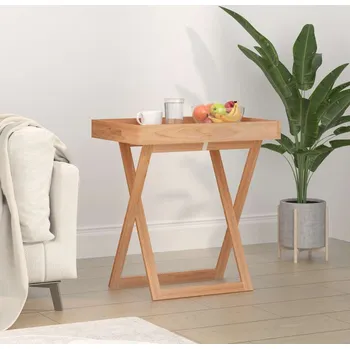 vidaXL Skládací stolek s podnosem 52x36x56,5 cm masivní ořechové dřevo [350349]