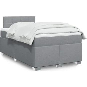 Postel vidaXL Box spring postel s matrací 120x190 cm textil [3288128] Barva: světle šedá
