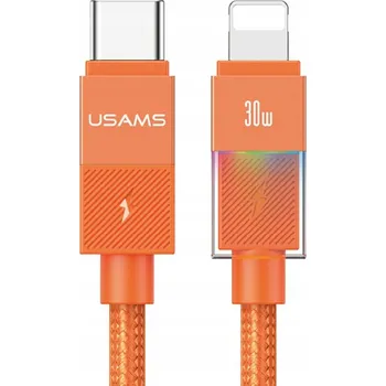 Datový kabel Kabel Usams USB typ C - Apple Lightning 1,2 m oranžový