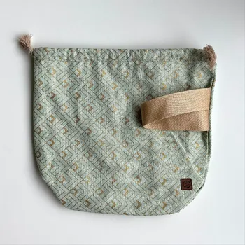 Organizér galanterie Annie's Knit Projektová taška Klubkovka LIGHT – mint & gold glitter