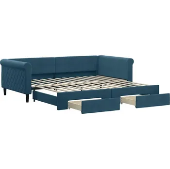 Pohovka Rozkládací pohovka s funkcí spaní, modrá, 229 x 110 x 68 cm