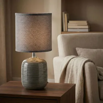 Lampička Stolní lampa MONDEX LETI 10×14×28,5 cm šedá