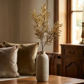 Vánoce Umělá ozdobná větvička MONDEX VIRIDIS 75 cm zlatá