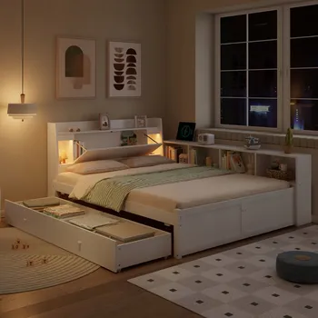 Postel Jednolůžková dřevěná postel Arhatreya 140x200 cm bílá