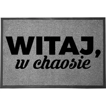 Rohožka VCHODOVÁ ROHOŽKA ŠEDÁ 40X60 CM KE DVEŘÍM VTIPNÁ ZÁBAVNÁ VÍTEJTE V CHAOSU