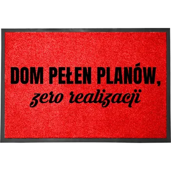 Rohožka ČERVENÁ VSTUPNÍ ROHOŽKA PŘED DVEŘE 60X40CM - DOMOV PLNÝCH PLÁNŮ