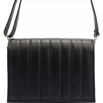 Kabelka Vera Pelle kabelka kožená kabelka přes rameno z pravé kůže černá