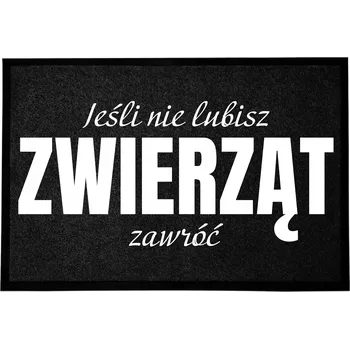 Rohožka ČERNÁ VSTUPNÍ ROHOŽKA 60X40 POD DVEŘE - HUMORNÁ - OTOČ SE, POKUD...
