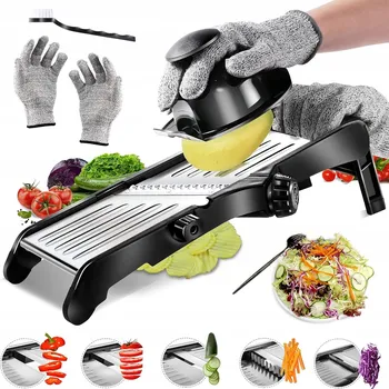 Kráječ zeleniny Kráječ na Zeleniny, nastavitelný 1-9 mm, kráječ na Zeleniny ovoce, černý