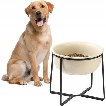 Miska pro psa HUNDENAPF Zvýšená keramická miska pro velké psy 1600 ML Béžová