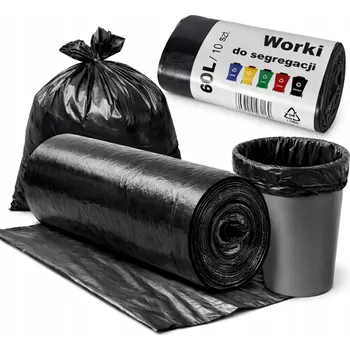 Pytle na odpadky LDPE WORKI NA ŚMIECI 60L ČERNÉ SUPER SILNÉ 10 KS