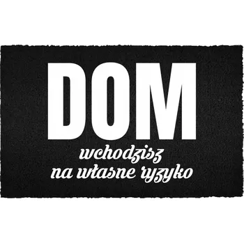 Rohožka KOKOSOVÁ ROHOŽKA ČERNÁ VSTUPNÍ 60X40CM HUMOR NA VLASTNÍ NEBEZPEČÍ