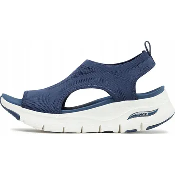 Dámské sandále Sandály Skechers modré textilní na klínku velikost 38