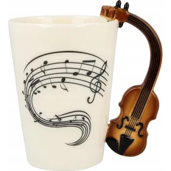 Hudební hrnek s motivem houslí – skvělý dárek