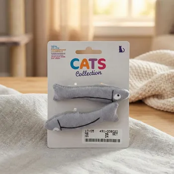 Hračka pro kočku Hračky pro kočky ryby s šantou MONDEX CATS COLLECTION šedé 2 ks