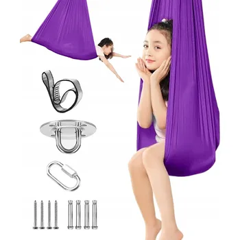 Zahradní houpačka HOUPACÍ SÍŤ AKROBATICKÁ ŠÁLA PRO DĚTI SENZORICKÁ HOUPAČKA HOUPAČKA FIALOVÁ